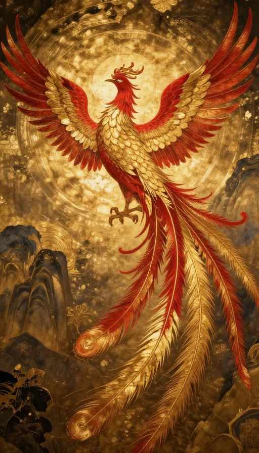 金凤涅槃·岩彩禅境