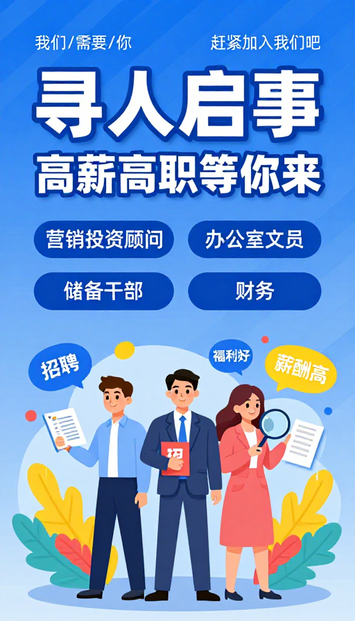 高薪招募:活力商务招聘海报设计