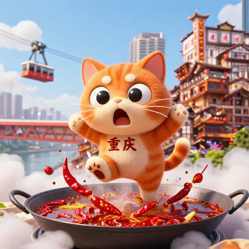 橘猫跃火锅：Q版国潮重庆风情