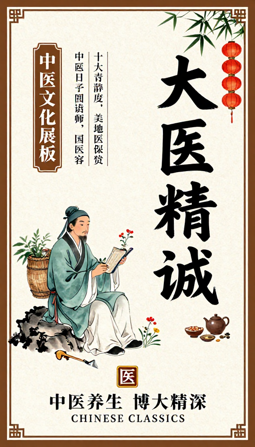 大医精诚：古风中医文化传承海报