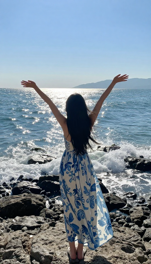 金辉漫卷·山海间的自由背影