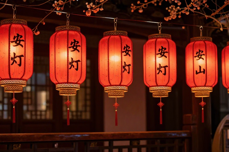 暗夜红妆：中式灯笼渲染的节日庆典氛围