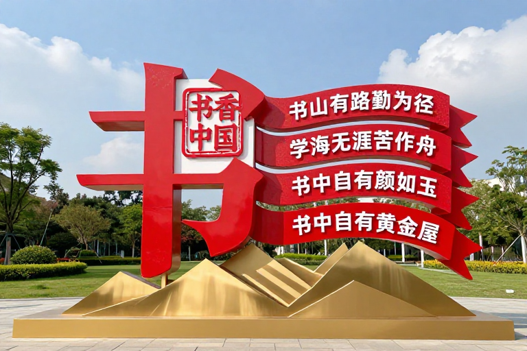 红色‘书’字书香中国文化艺术装置