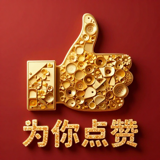 金块赞手 花字点缀暗红3D艺术