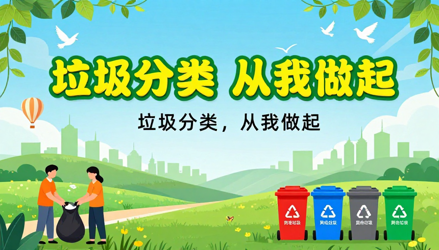 清新生态·垃圾分类公益海报