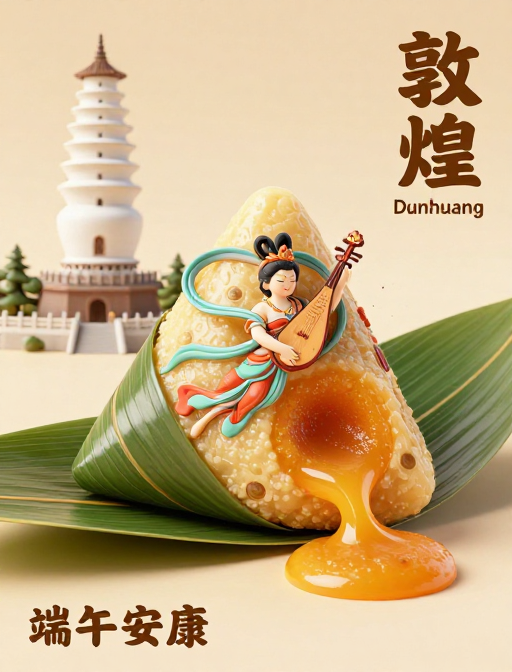 敦煌飞天流心粽:端午遇见莫高窟之韵