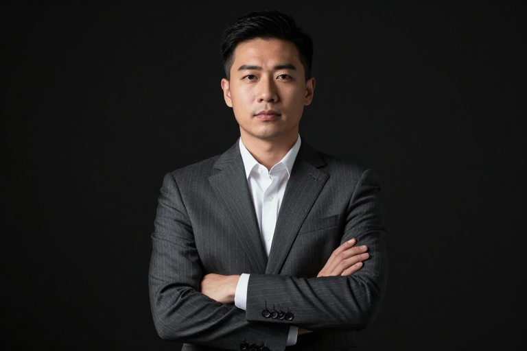 沉稳专业的亚洲男性商务肖像