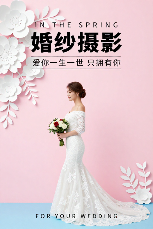 清新雅致婚纱摄影海报设计