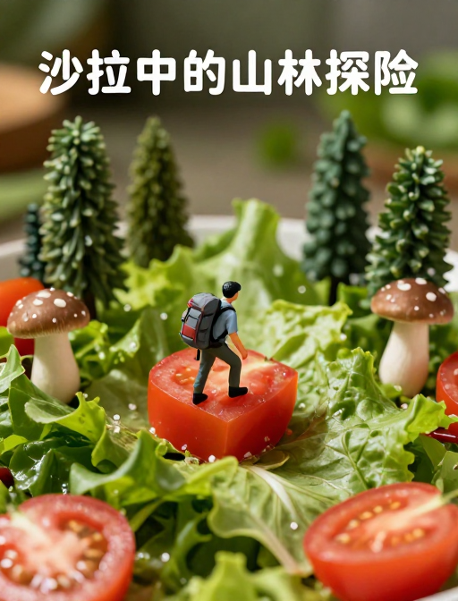 微缩山林探险：番茄攀爬的创意沙拉艺术
