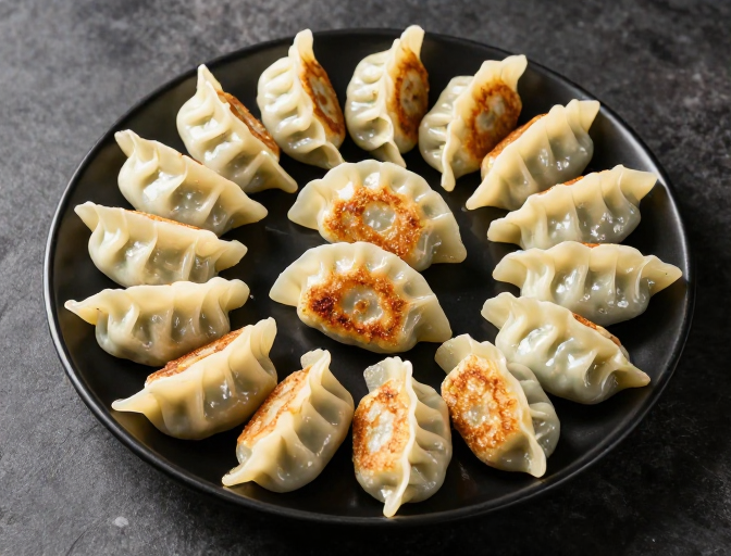 黄金焦脆十八煎饺:高端美食摄影展示