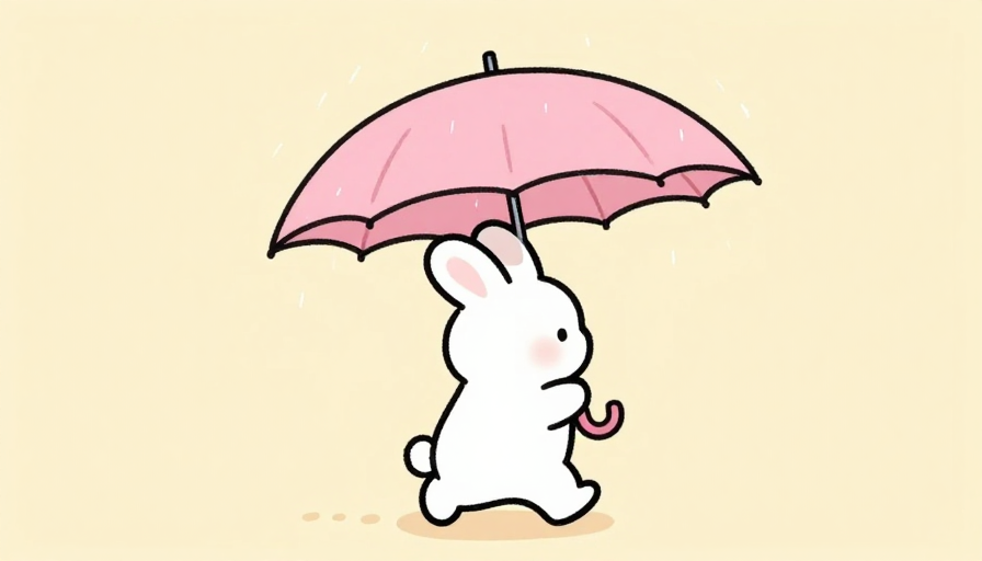 日系迷你小兔雨中漫步