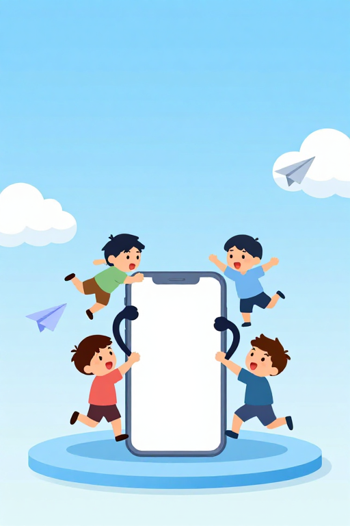 扁平插画：手机触手惊魂警示图
