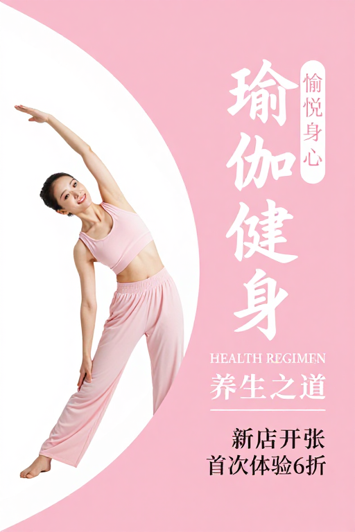 身心愉悦·健康新生：清新瑜伽健身宣传