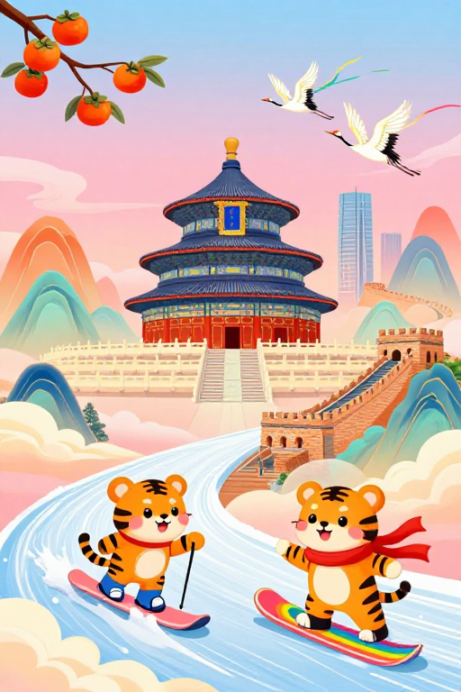 童话风中式雪景：天坛与长城的奇幻冬日之旅
