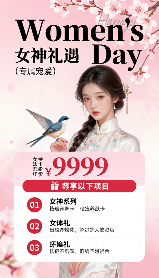春日女神节·粉樱美业礼遇