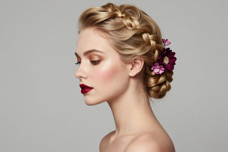 优雅金发女性：裸肩柔美光影时尚大片