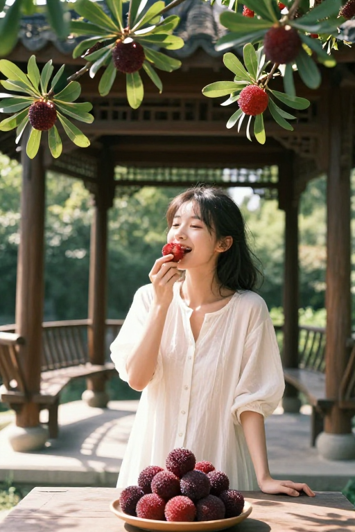 电影质感杨梅写真：光影中的甜蜜瞬间