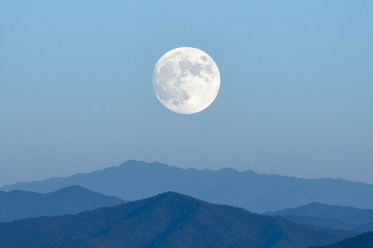 月光下的层叠山脉:冷静摄影风光大片