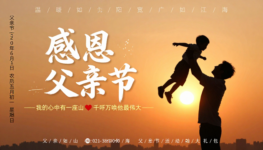 温情父爱·感恩父亲节艺术海报
