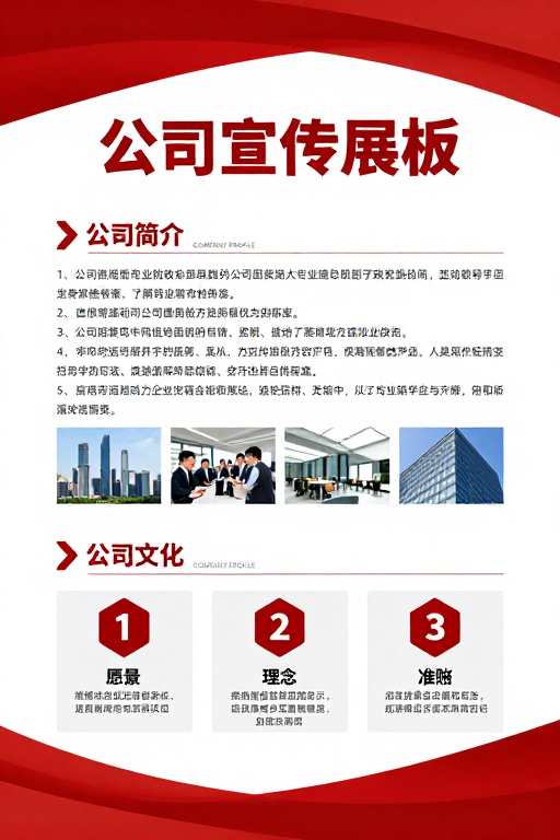 红白主调国企专业宣传展板设计
