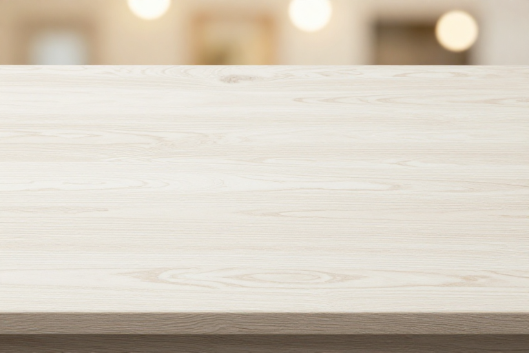 暖光木质桌面实拍：细腻纹理与商业级展示