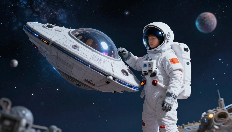 少年宇航员星际探险：银河梦幻之旅超酷视觉
