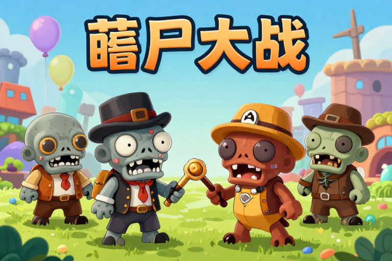 萌系僵尸趣味对战·Q版卡通插画