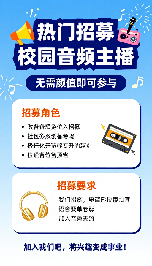 校园音频主播招募:活力青春召集令