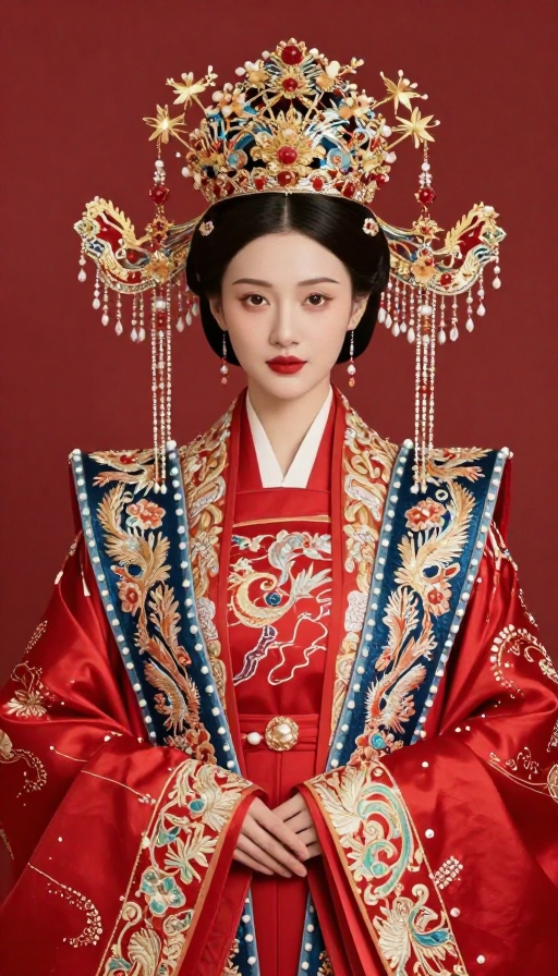 古风新娘：凤冠霞帔中的东方温婉之美