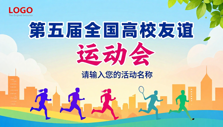 活力校园青春运动会:第五届全国高校友谊赛事海报