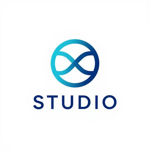 极简蓝绿渐变徽标与品牌标识设计