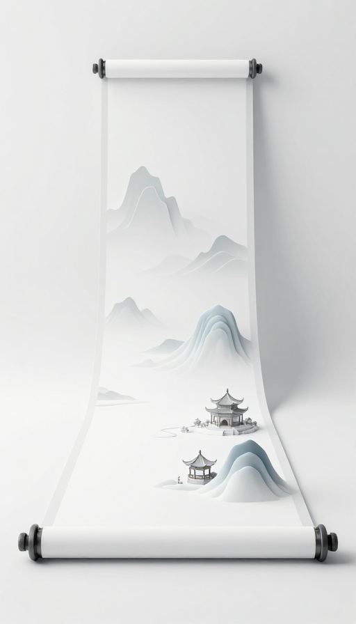 新中式极简画卷：立体山川楼阁的东方雅韵