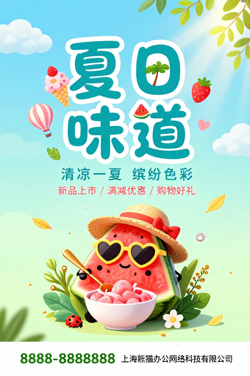 夏日味道：清新童趣插画海报
