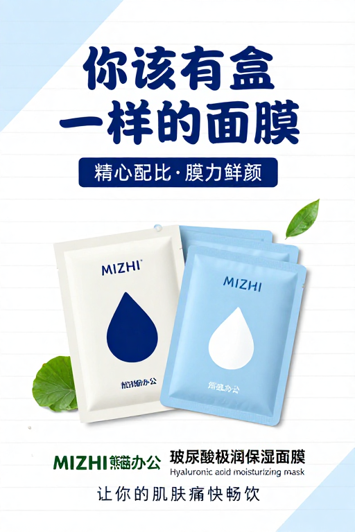 极简风护肤海报:你该有盒这样的面膜