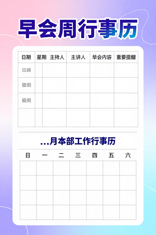 职场月度工作计划海报:清新渐变设计