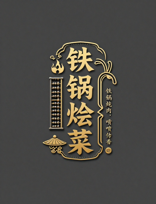 传统莱馆LOGO创意：仿金文与中式元素融合设计