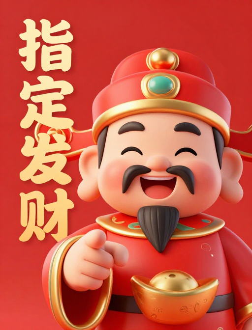 萌财神送福迎财，国风3D喜庆海报
