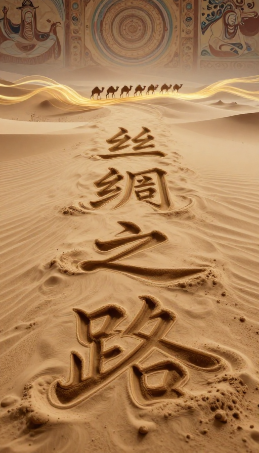 流沙丝路·敦煌艺术超现实海报