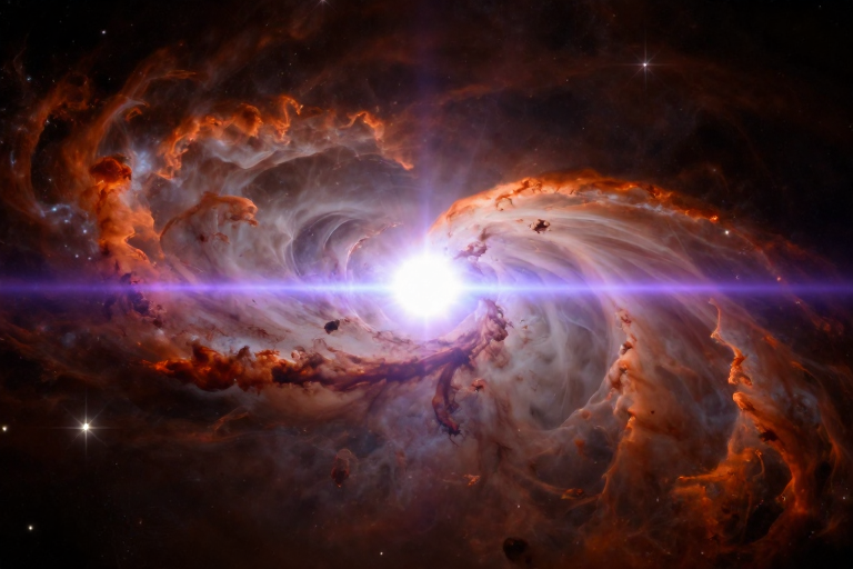 深邃宇宙中的活跃星系核喷流奇观