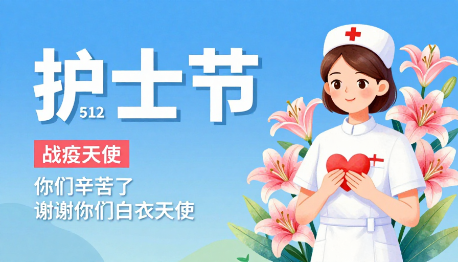 致敬白衣天使：护士节暖心插画海报