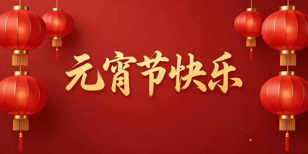 红金喜庆·元宵佳节传统祝福海报