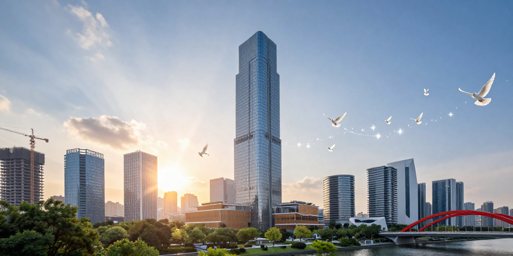未来理想城：超现实都市光影与生态愿景