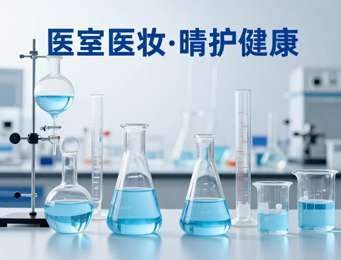 蓝白冷调实验室精密仪器高清海报