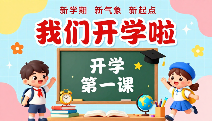活力童趣：欢乐开学季儿童教育海报