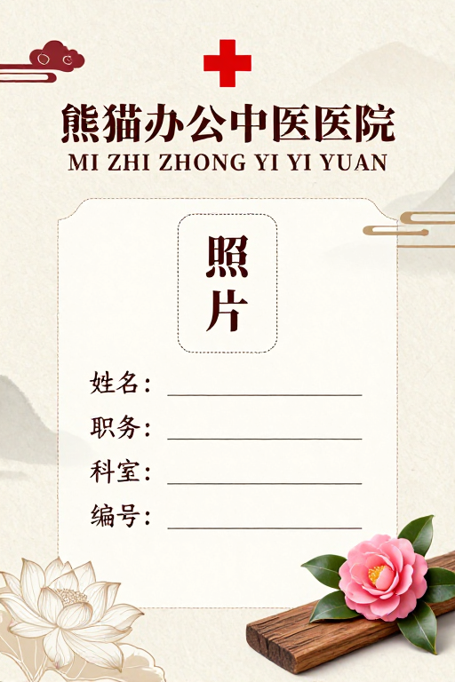 中式传统风格医院工作证：水墨底蕴与实用功能融合