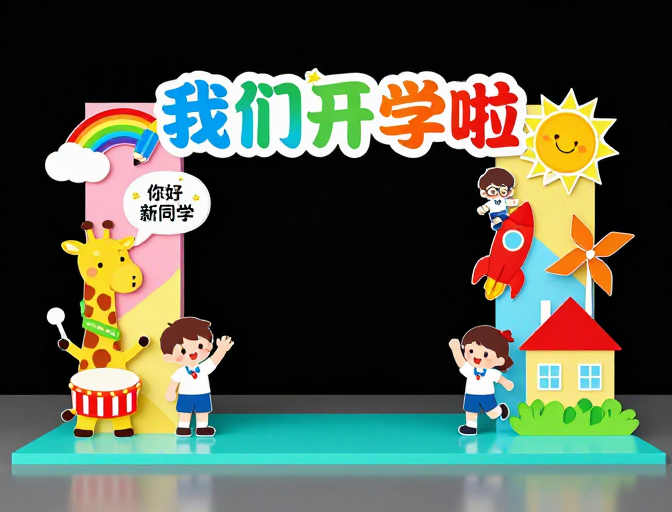 开学季欢乐迎新 3D立体插画装置设计