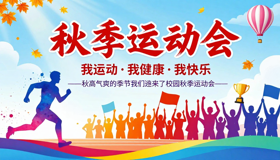 秋运盛宴：活力青春校园运动会海报