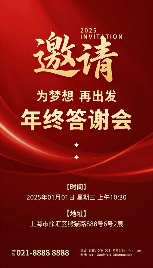 年终答谢会 · 红金渐变·典雅商务邀请