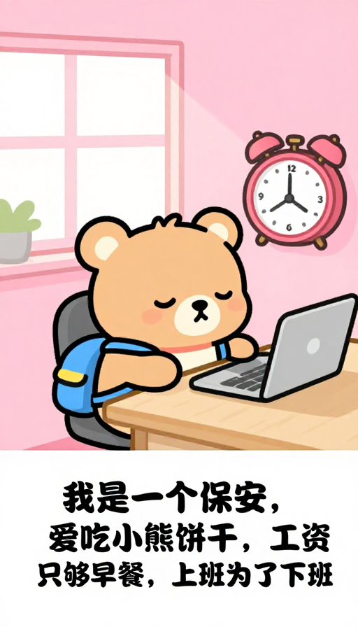 清新插画:小熊工位小憩的打工人日常