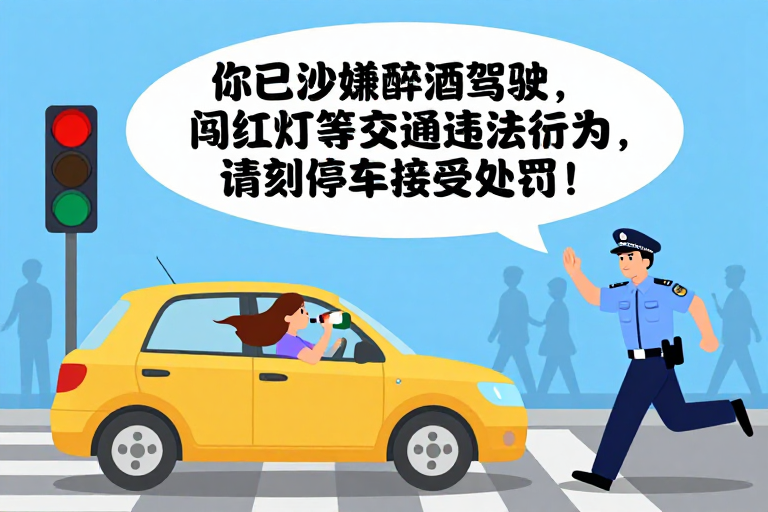 酒驾违法警示：扁平风公益海报